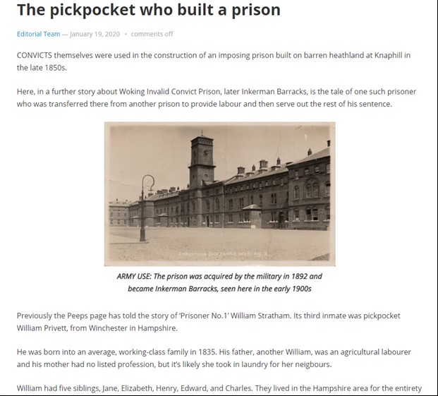 Woking prison newspaper - Invalid Convicts