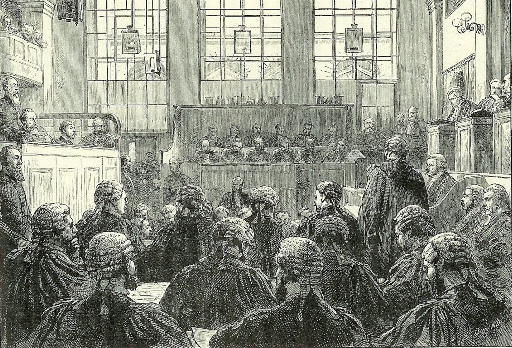 An inmate in court