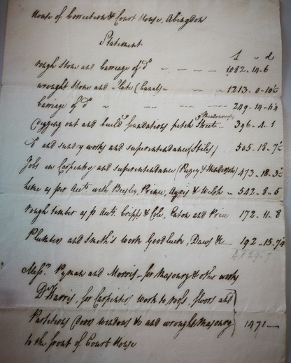 expenditure for Abingdon Gaol 1806-1814 