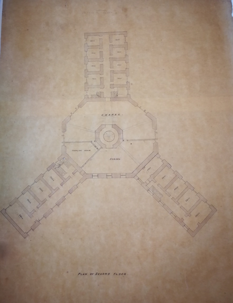 Architectural plans of Abingdon Gaol 1861- Second floo