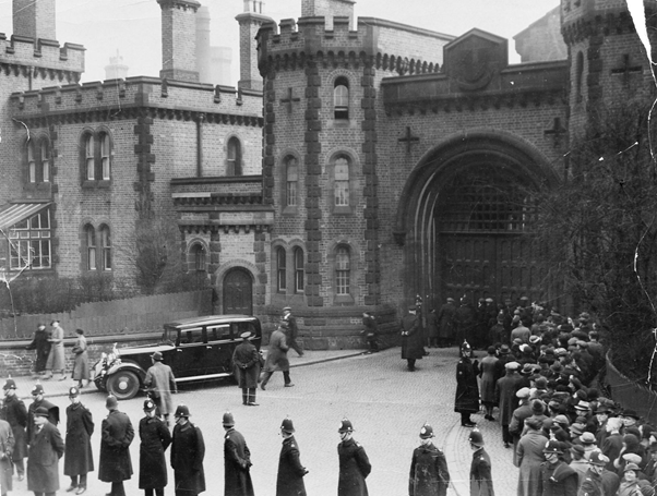 Outside HMP Birmingham on an execution day